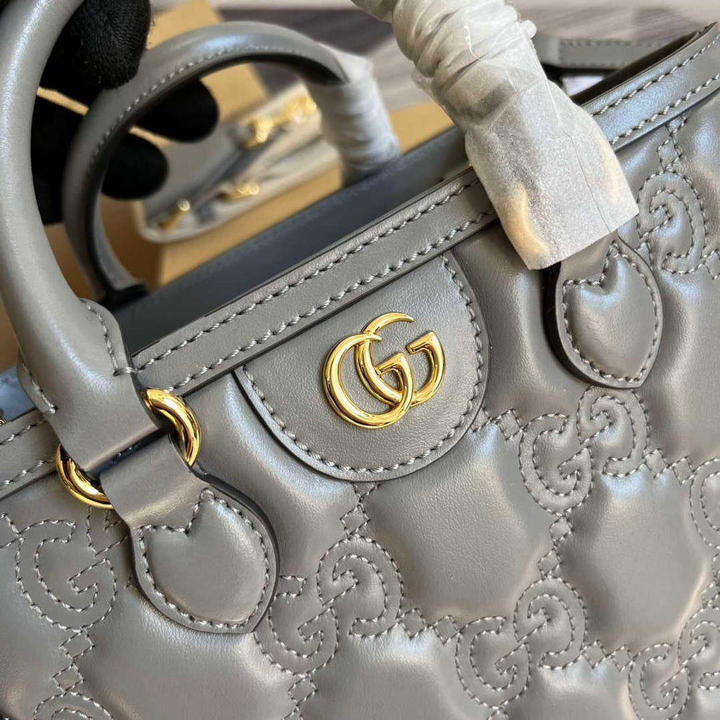 Gucci 728309 GG Matelass¨¦ Mini Top Handle Bag Grey