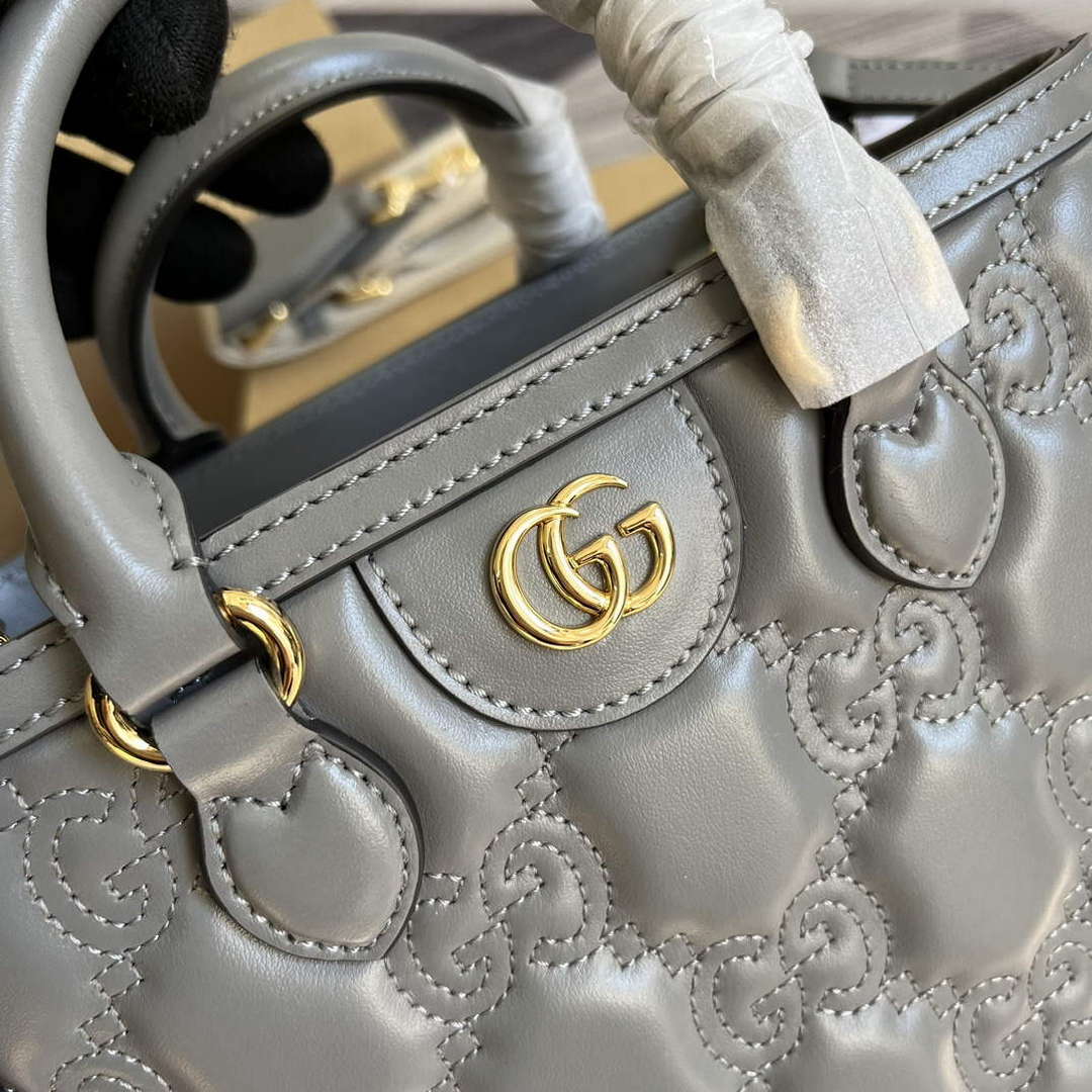 Gucci 728309 GG Matelass¨¦ Mini Top Handle Bag Grey