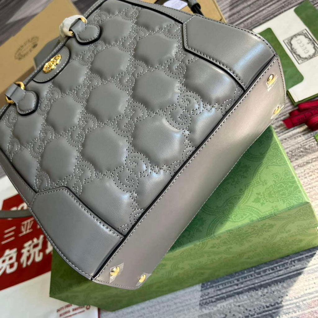 Gucci 728309 GG Matelass¨¦ Mini Top Handle Bag Grey