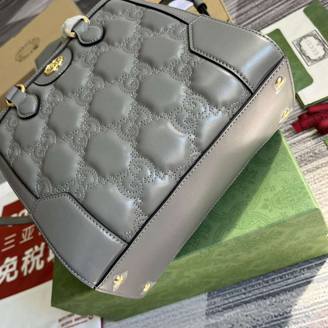 Gucci 728309 GG Matelass¨¦ Mini Top Handle Bag Grey