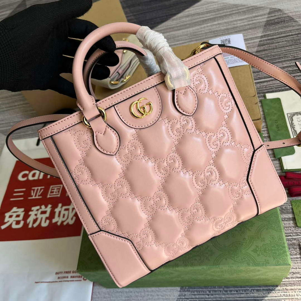 Gucci 728309 GG Matelass¨¦ Mini Top Handle Bag Pink