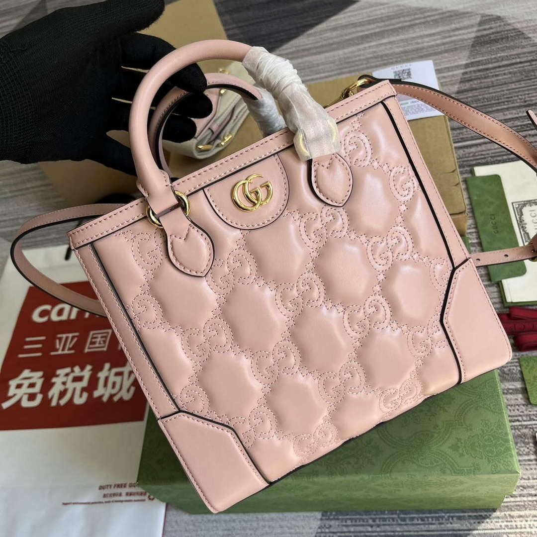Gucci 728309 GG Matelass¨¦ Mini Top Handle Bag Pink