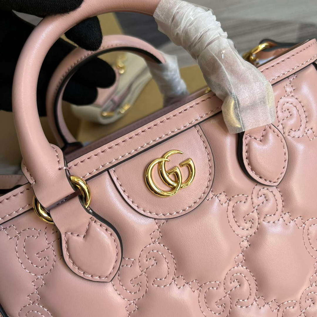 Gucci 728309 GG Matelass¨¦ Mini Top Handle Bag Pink
