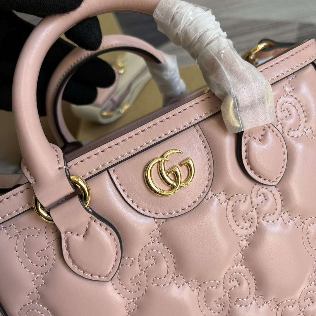 Gucci 728309 GG Matelass¨¦ Mini Top Handle Bag Pink