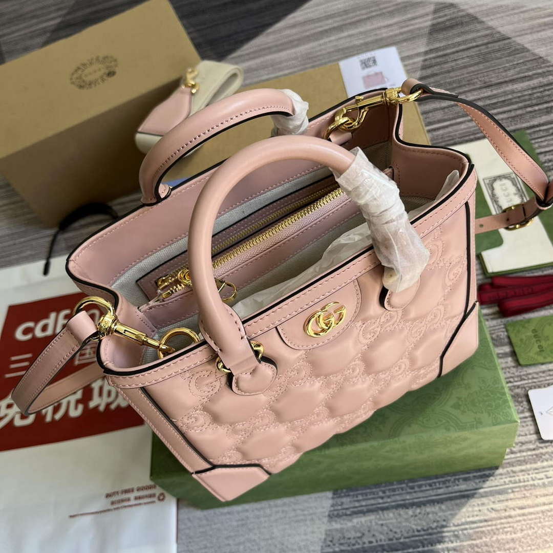 Gucci 728309 GG Matelass¨¦ Mini Top Handle Bag Pink