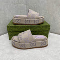 Gucci 730043 Women's jumbo GG platform slide sandal G82367 - 35 - View 1