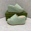 Gucci 730047 Women's jumbo GG platform slide sandal G82365 - 35 - View 1