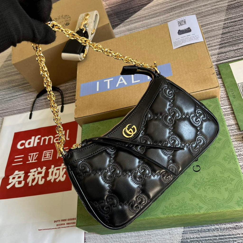 Gucci 735049 GG Matelass¨¦ Handbag Black