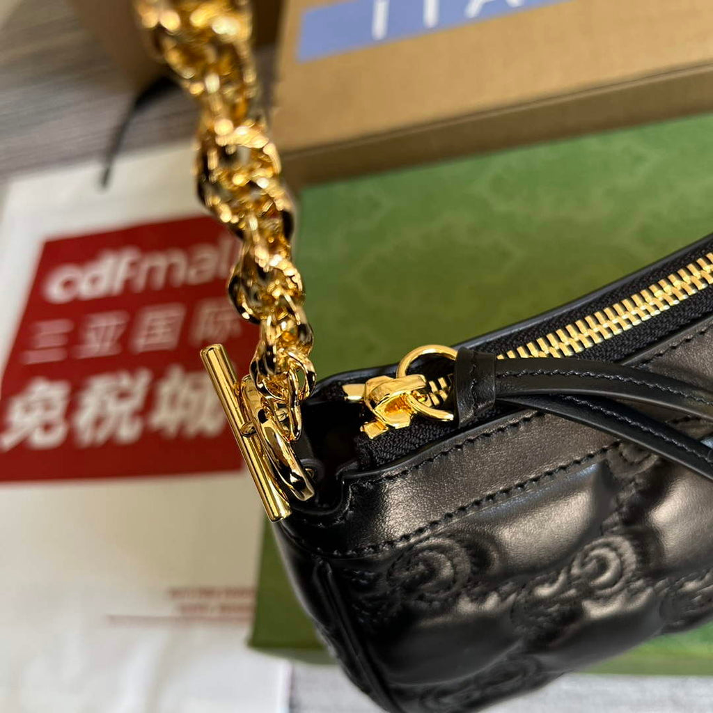 Gucci 735049 GG Matelass¨¦ Handbag Black