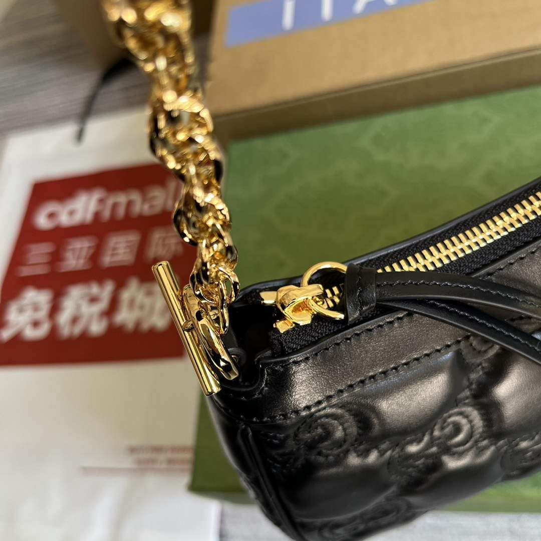 Gucci 735049 GG Matelass¨¦ Handbag Black