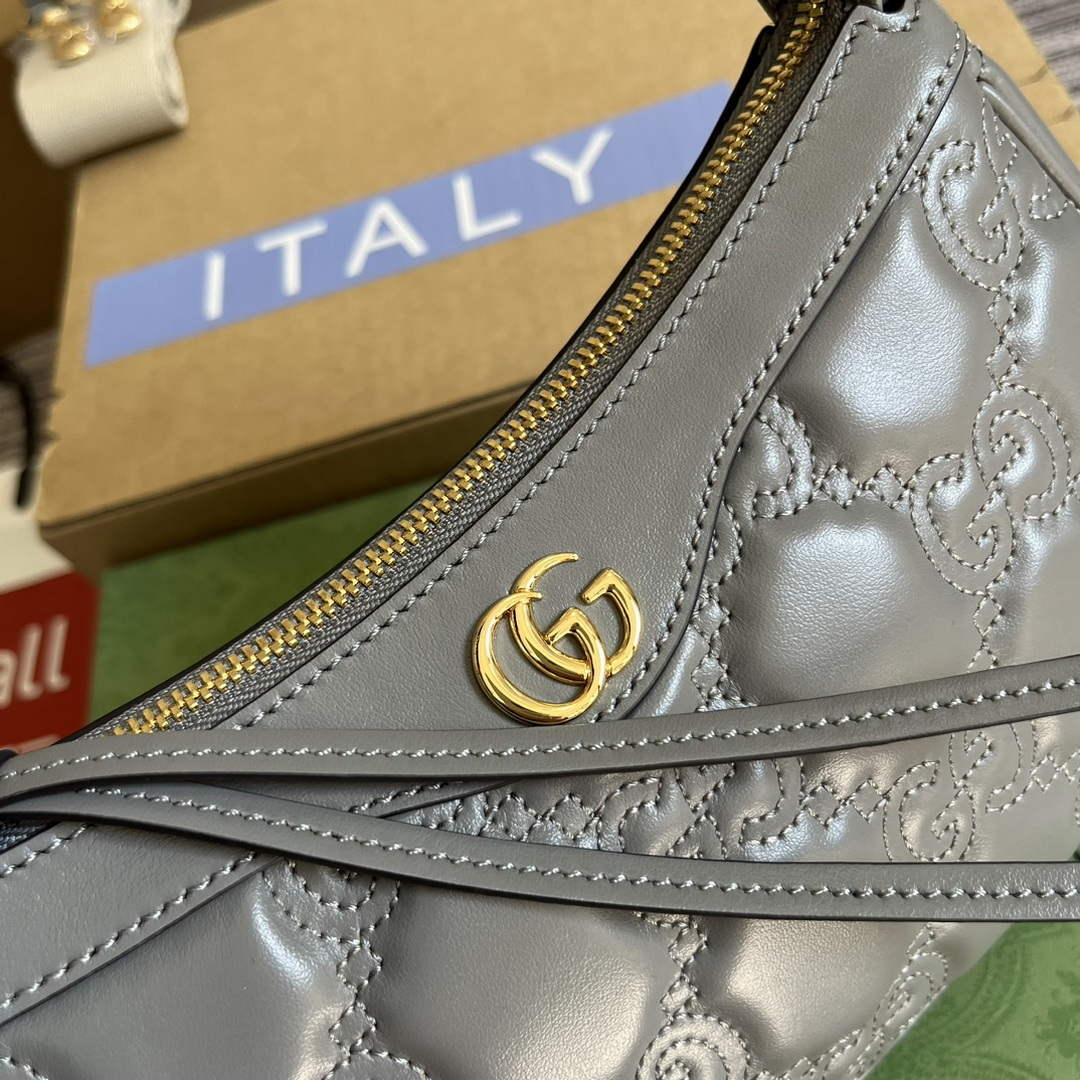 Gucci 735049 GG Matelass¨¦ Handbag Grey