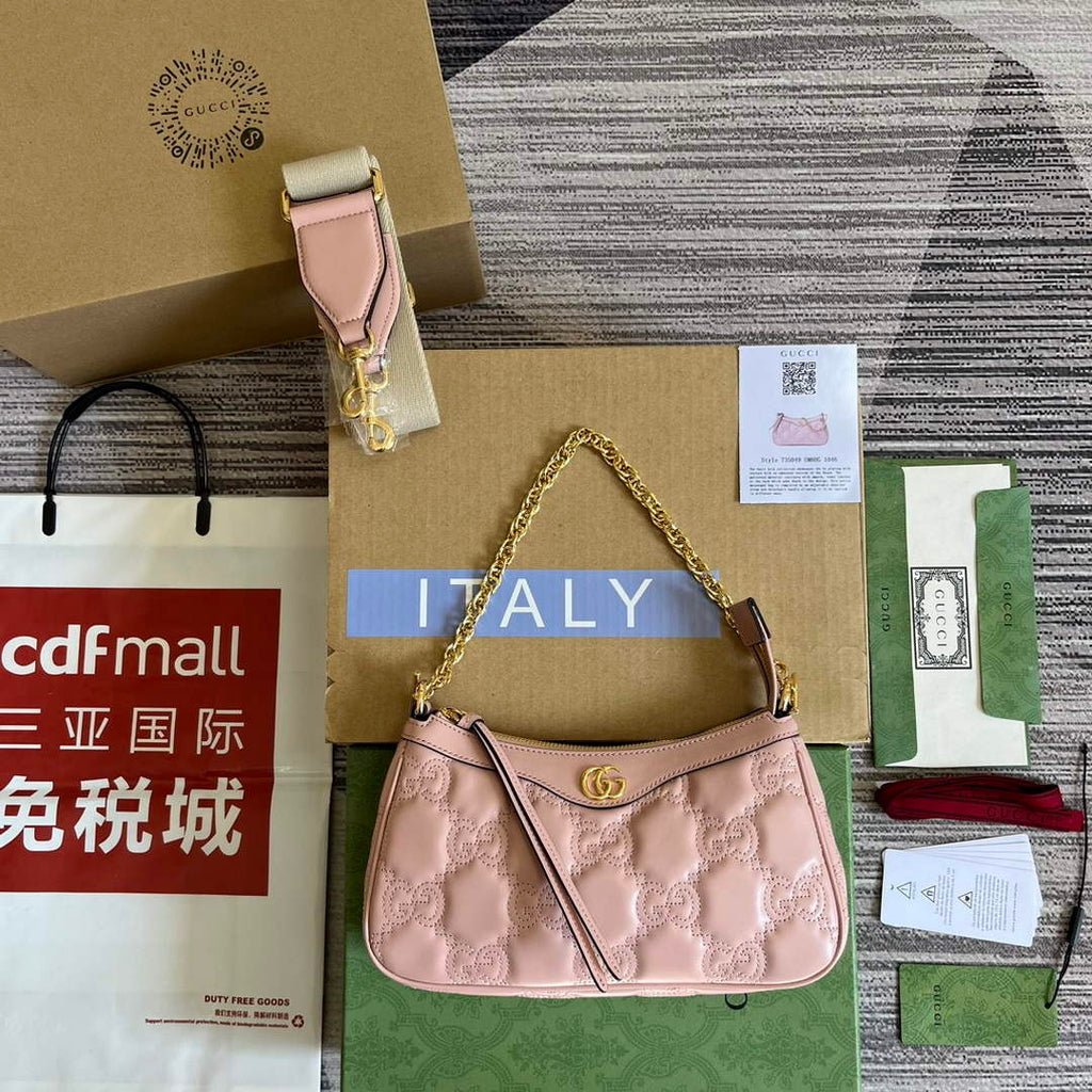 Gucci 735049 GG Matelass¨¦ Handbag Pink
