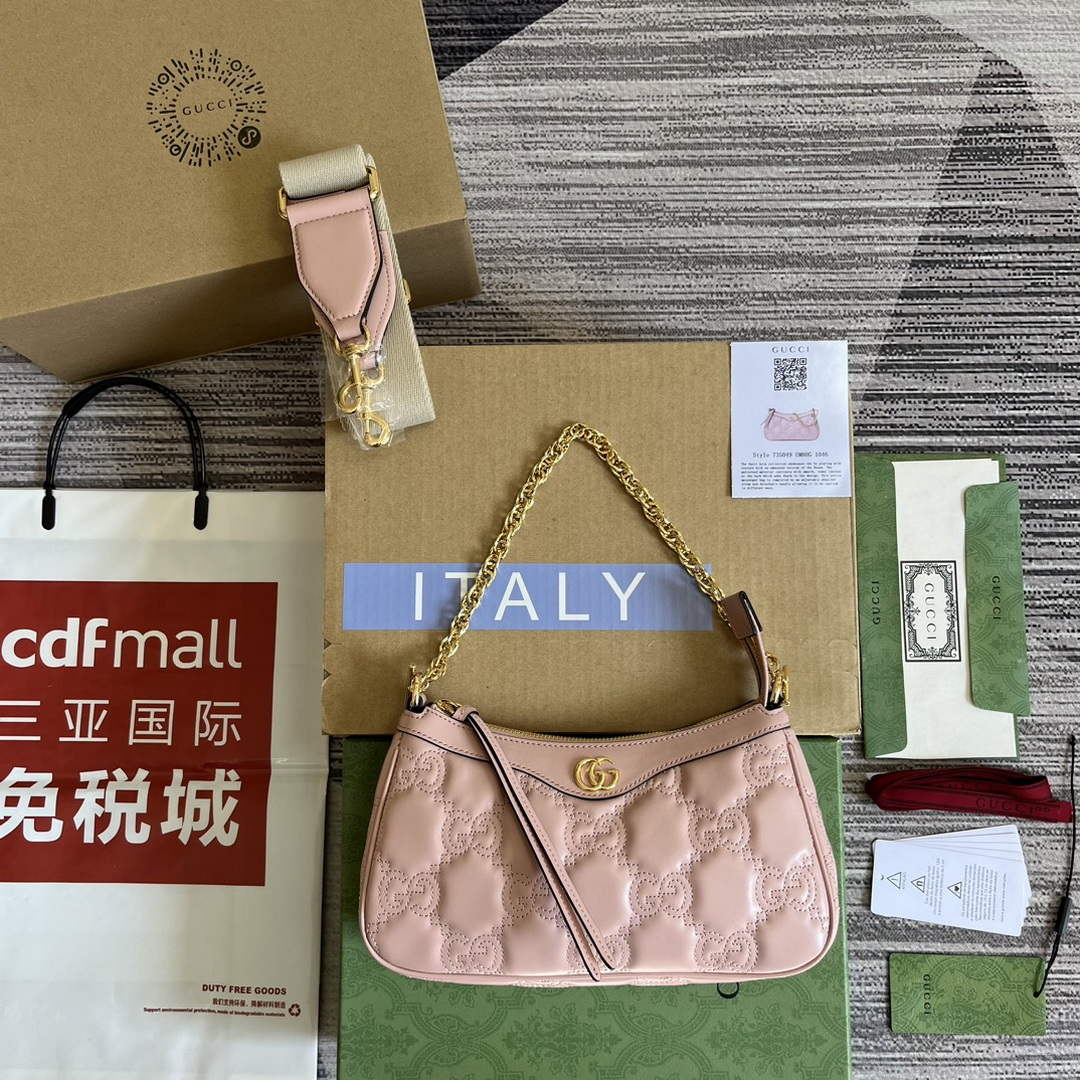 Gucci 735049 GG Matelass¨¦ Handbag Pink