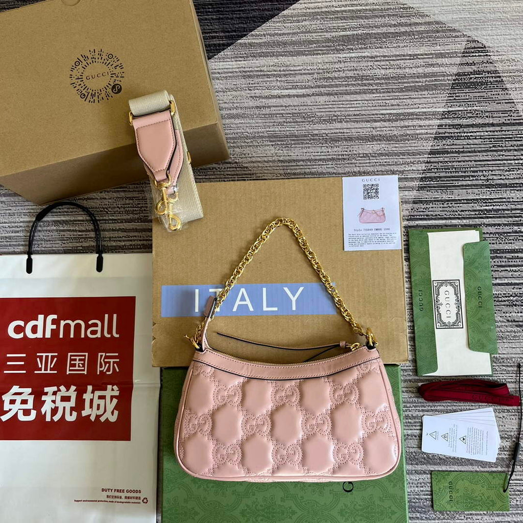 Gucci 735049 GG Matelass¨¦ Handbag Pink