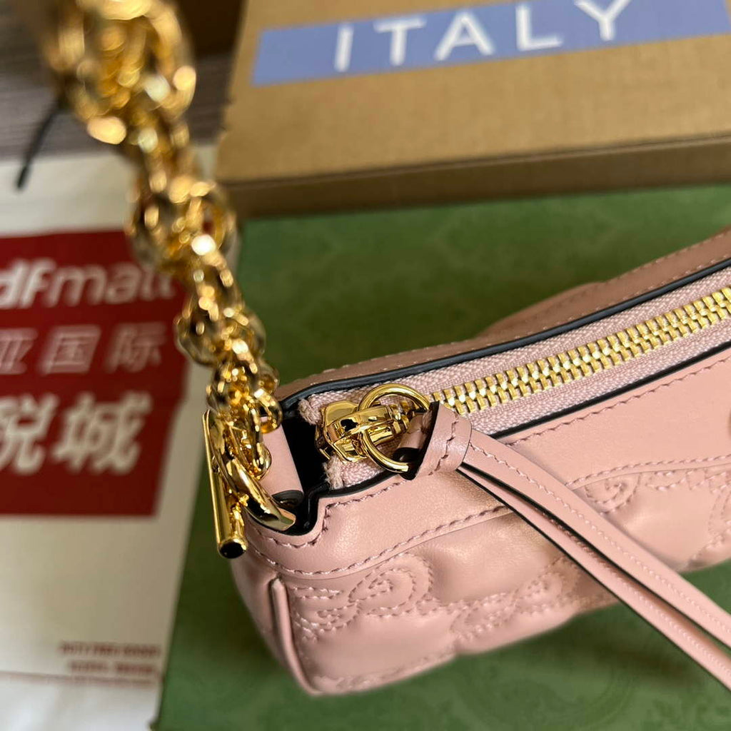 Gucci 735049 GG Matelass¨¦ Handbag Pink