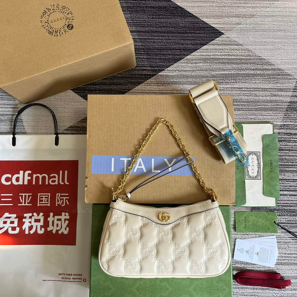 Gucci 735049 GG Matelass¨¦ Handbag White
