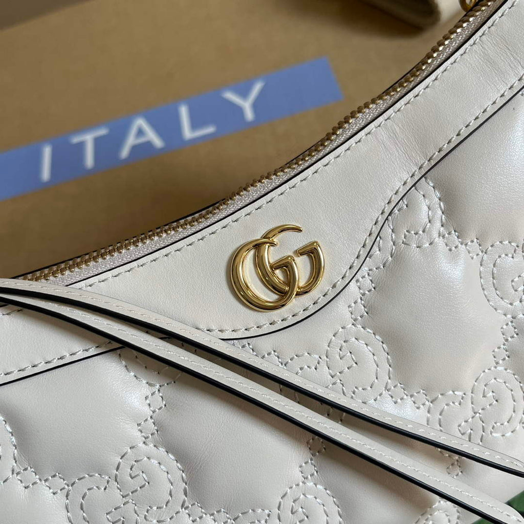Gucci 735049 GG Matelass¨¦ Handbag White