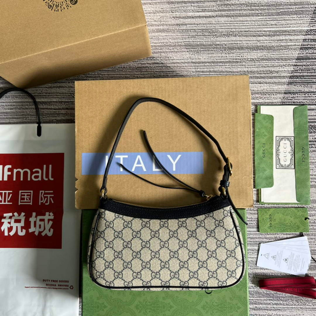 Gucci 735145 GG Supreme Ophidia small handbag Black