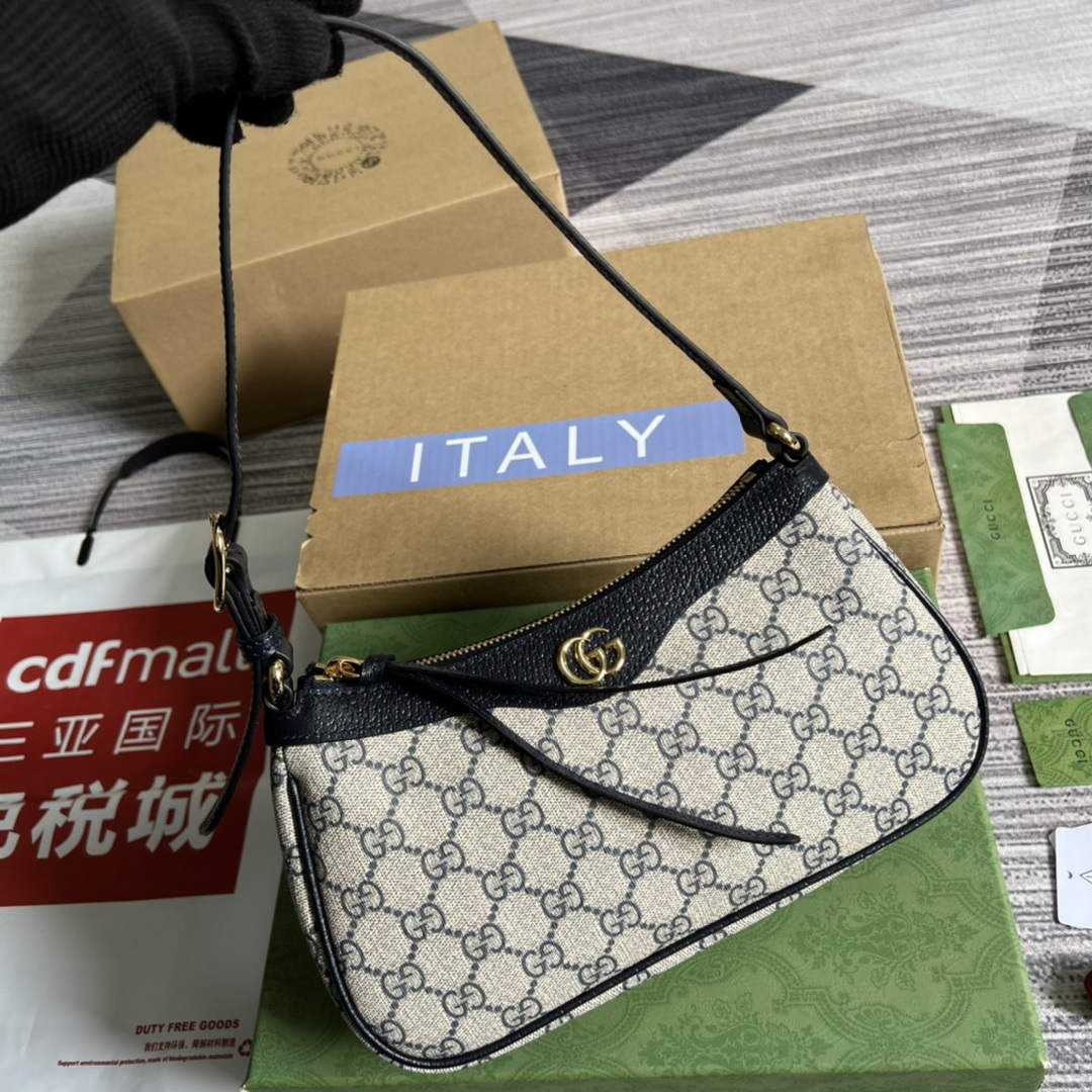 Gucci 735145 GG Supreme Ophidia small handbag Black
