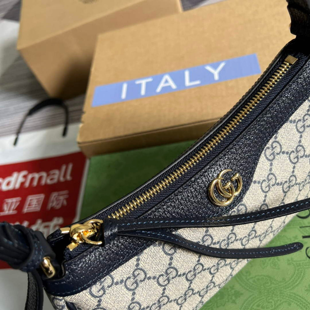 Gucci 735145 GG Supreme Ophidia small handbag Black