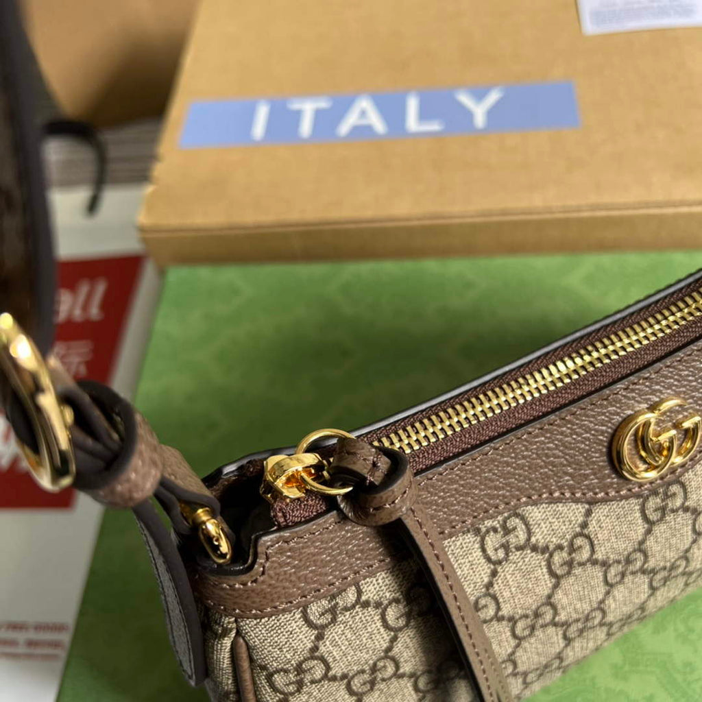 Gucci 735145 GG Supreme Ophidia small handbag Brown