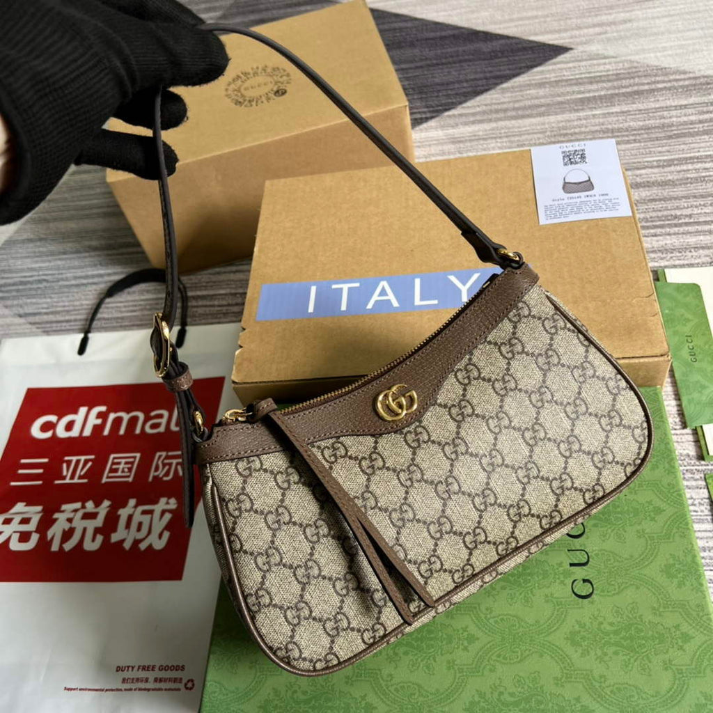 Gucci 735145 GG Supreme Ophidia small handbag Brown