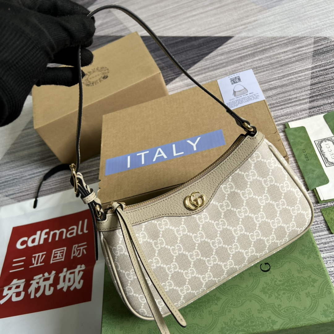 Gucci 735145 GG Supreme Ophidia small handbag Oatmeal