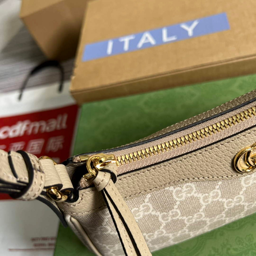 Gucci 735145 GG Supreme Ophidia small handbag Oatmeal