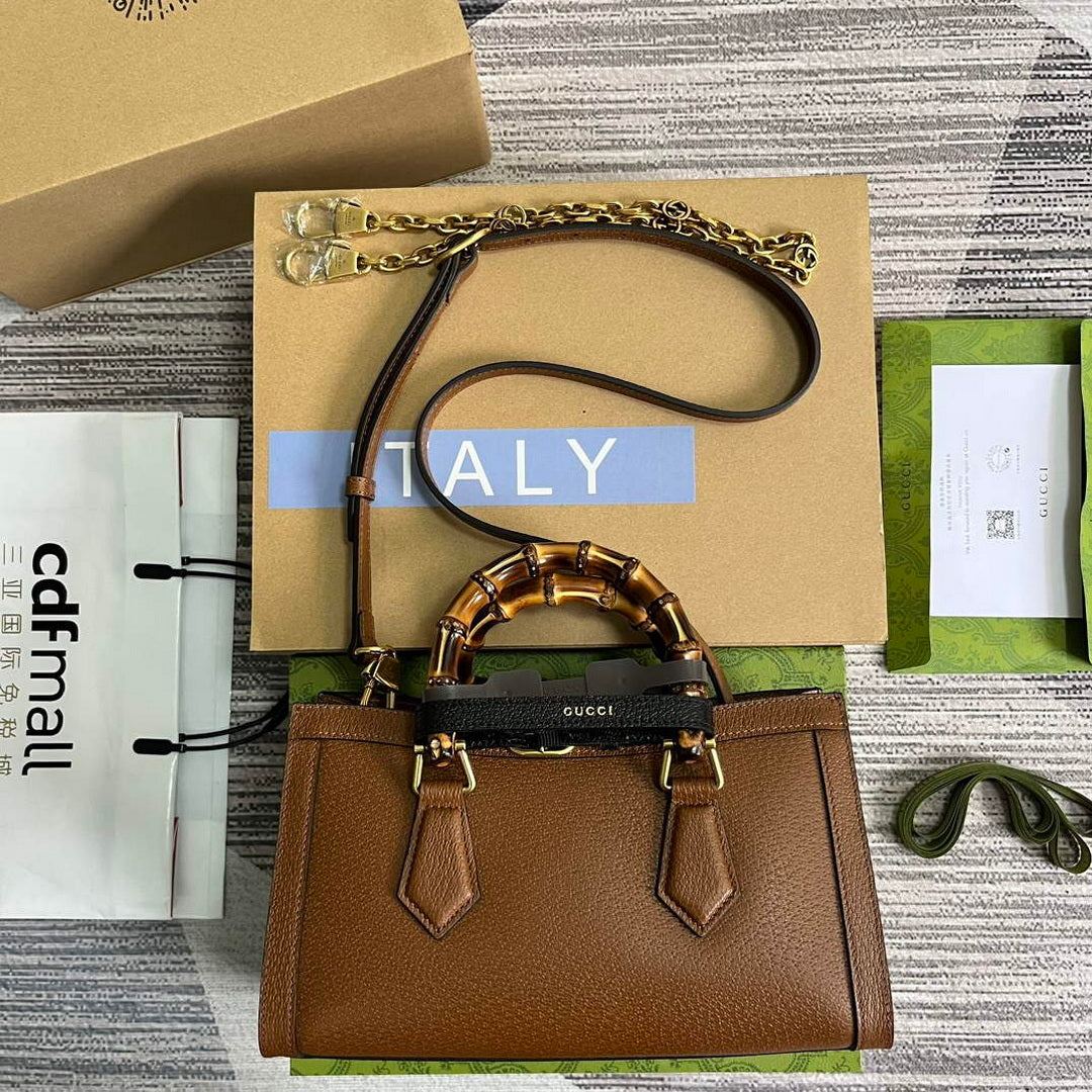 Gucci 735153 Gucci Diana Small Shoulder Bag Brown