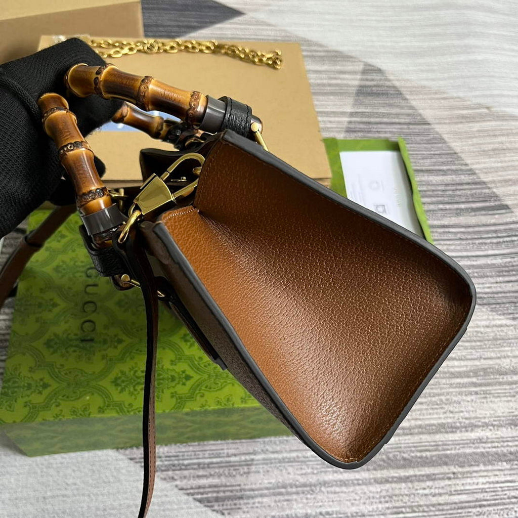 Gucci 735153 Gucci Diana Small Shoulder Bag Brown