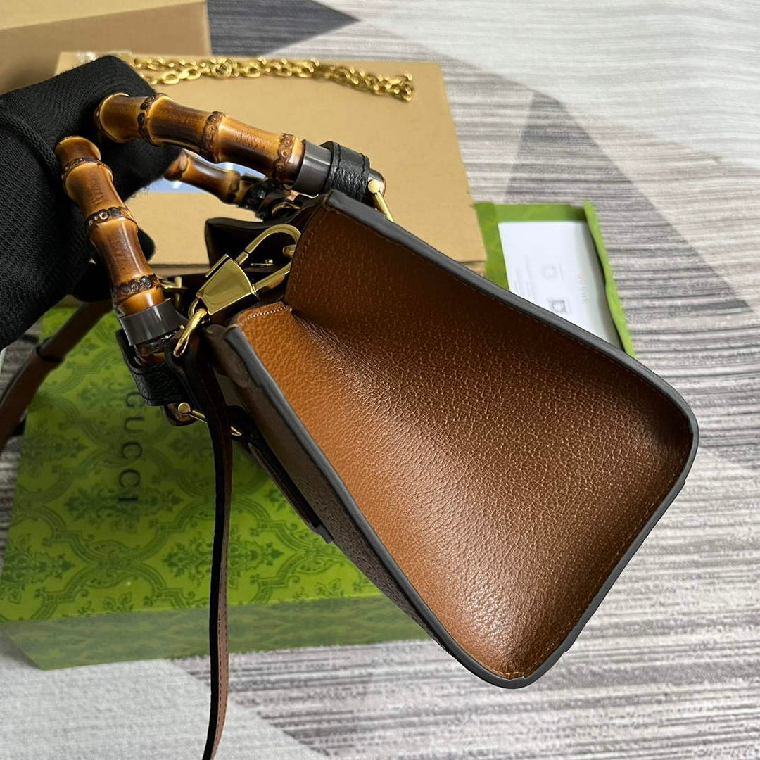 Gucci 735153 Gucci Diana Small Shoulder Bag Brown