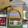 Gucci 735178 Gucci Horsebit 1955 shoulder bag Brown white - Default Title - View 1