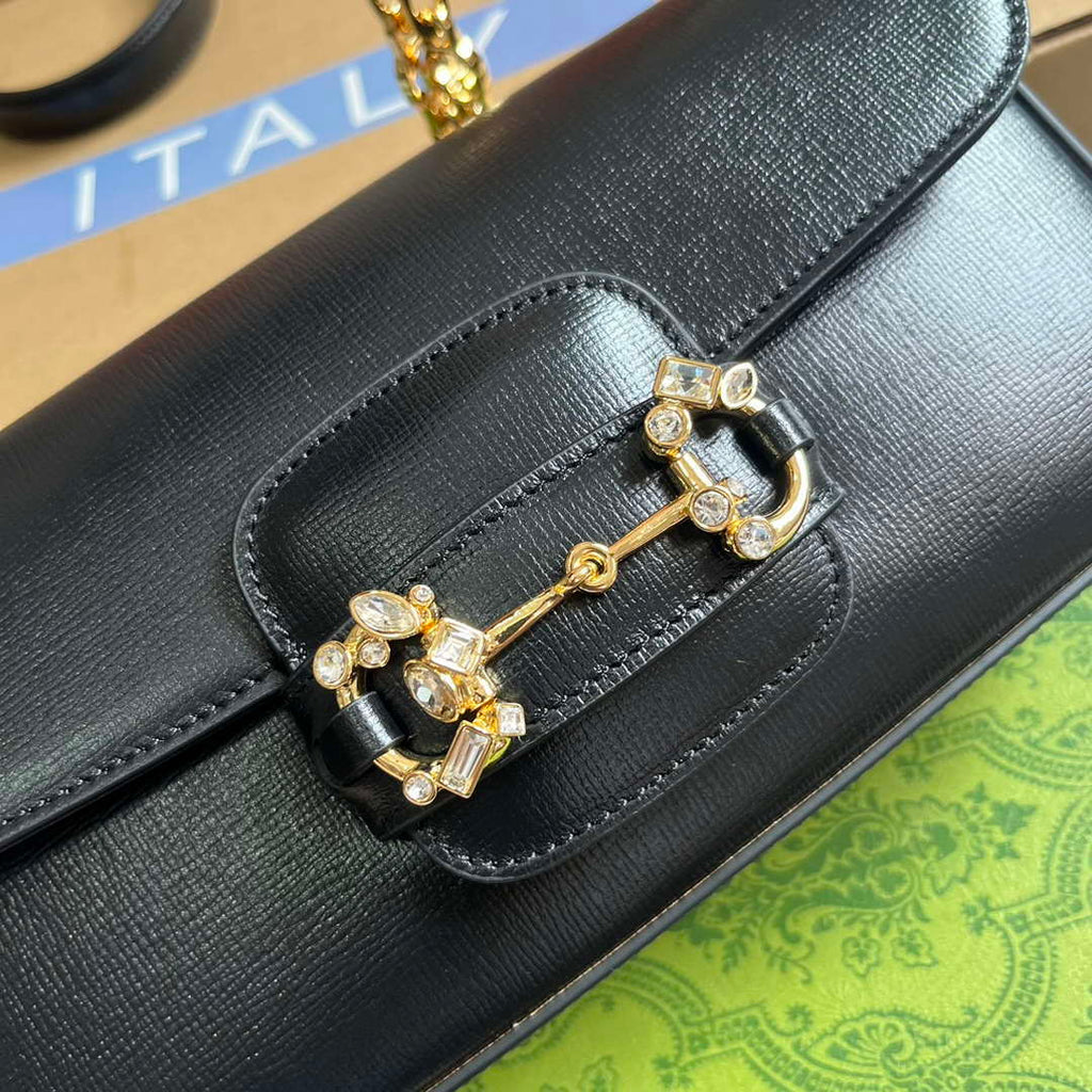 Gucci 735178 Gucci Horsebit 1955 small shoulder bag Black