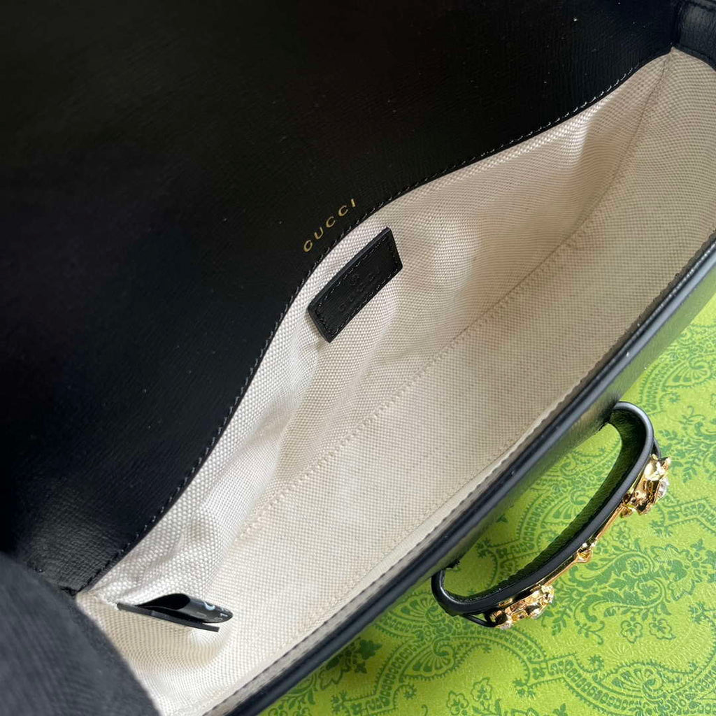 Gucci 735178 Gucci Horsebit 1955 small shoulder bag Black