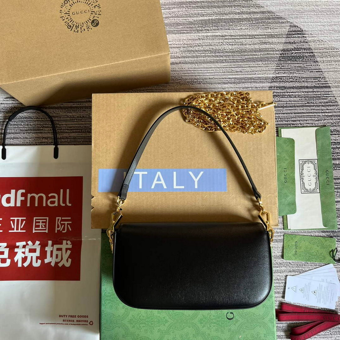 Gucci 735178 Gucci Horsebit 1955 small shoulder bag Black - Default Title - View 2