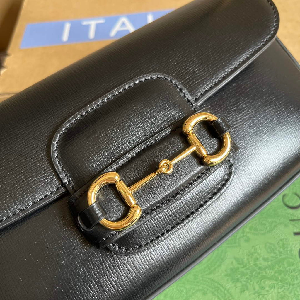 Gucci 735178 Gucci Horsebit 1955 small shoulder bag Black