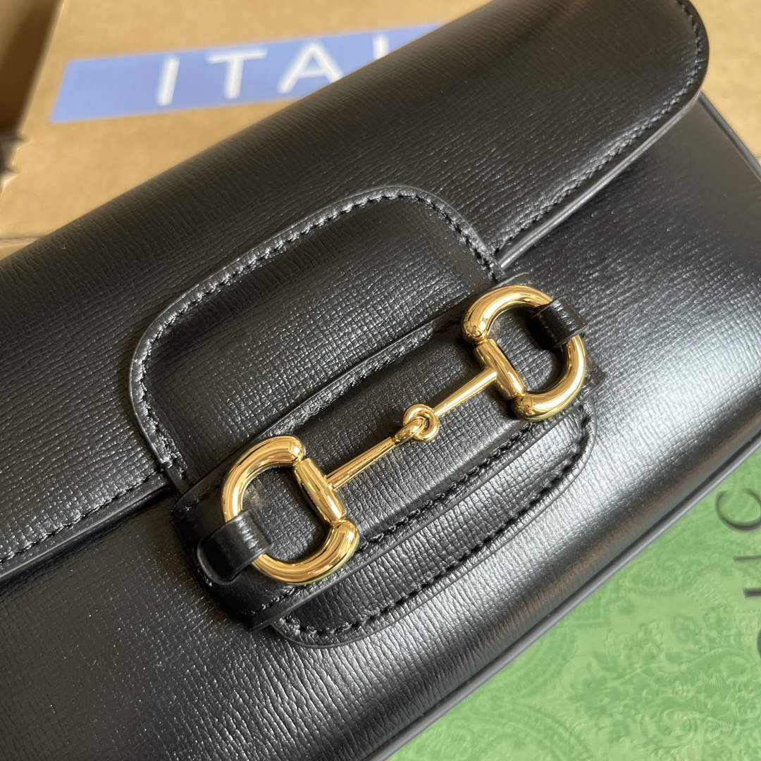 Gucci 735178 Gucci Horsebit 1955 small shoulder bag Black - Default Title - View 5