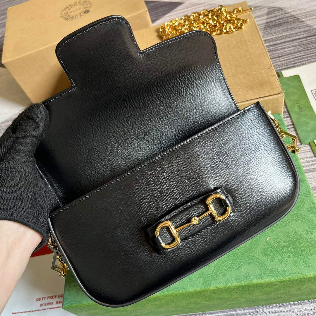 Gucci 735178 Gucci Horsebit 1955 small shoulder bag Black - Default Title - View 7