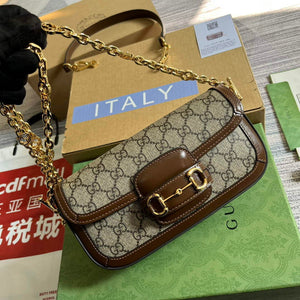 Gucci 735178 Gucci Horsebit 1955 small shoulder bag Brown - Default Title - View 2