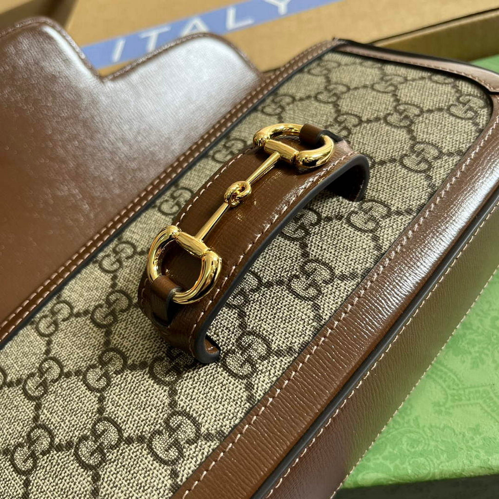 Gucci 735178 Gucci Horsebit 1955 small shoulder bag Brown