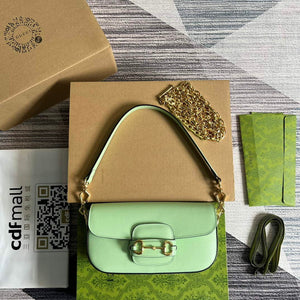 Gucci 735178 Gucci Horsebit 1955 small shoulder bag Green - Default Title - View 1