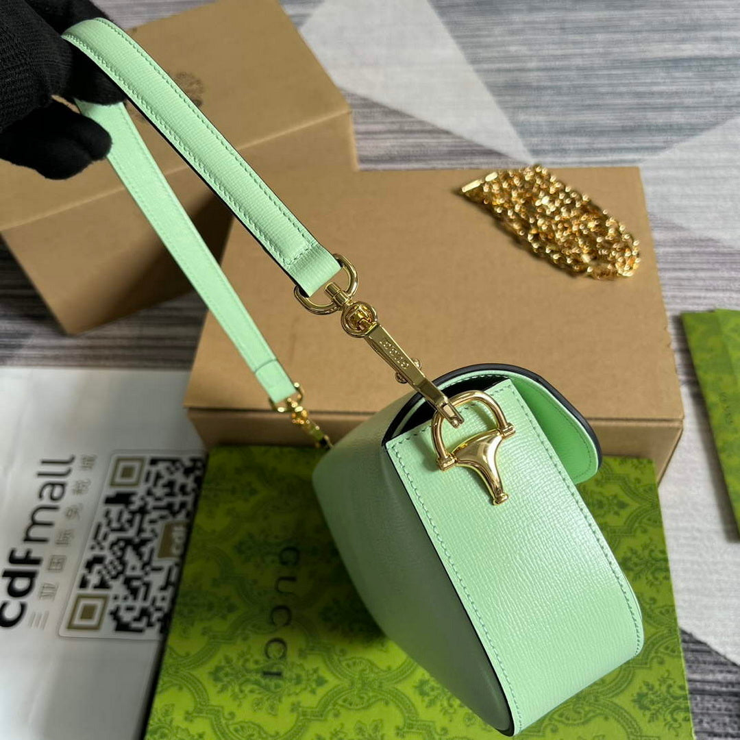 Gucci 735178 Gucci Horsebit 1955 small shoulder bag Green