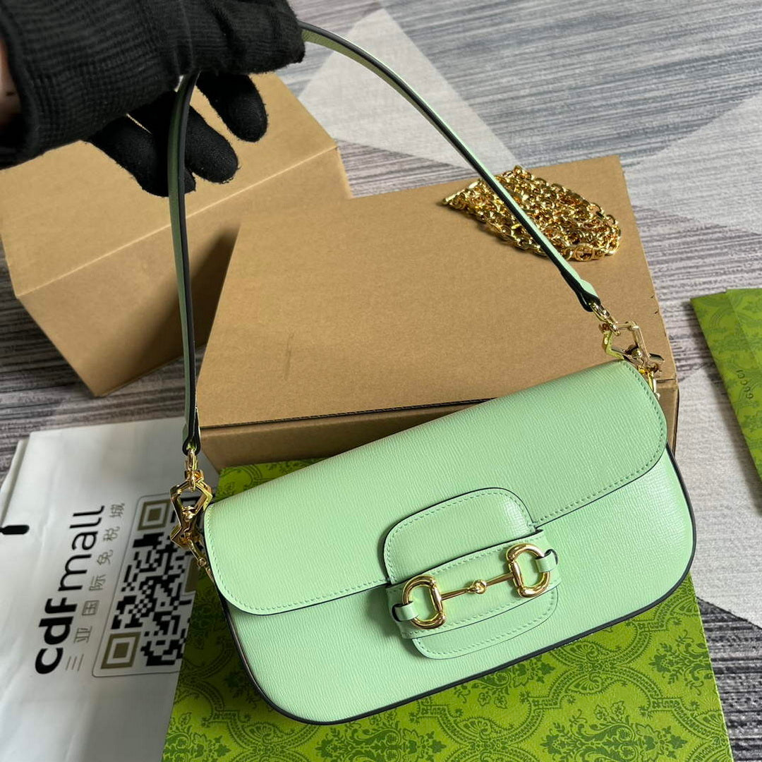 Gucci 735178 Gucci Horsebit 1955 small shoulder bag Green - Default Title - View 4