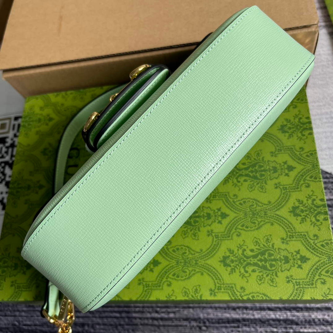 Gucci 735178 Gucci Horsebit 1955 small shoulder bag Green - Default Title - View 6