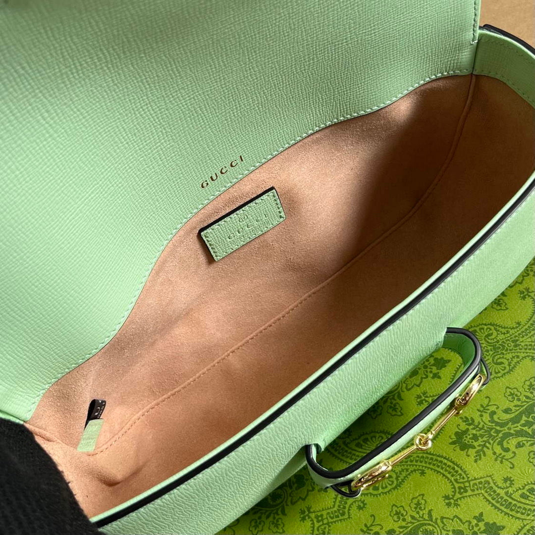 Gucci 735178 Gucci Horsebit 1955 small shoulder bag Green