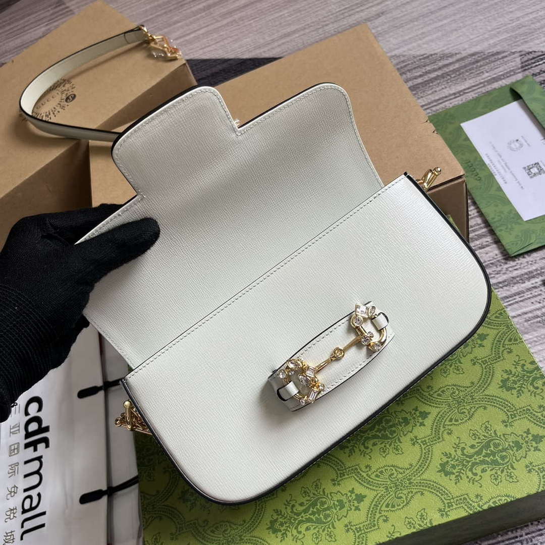 Gucci 735178 Gucci Horsebit 1955 small shoulder bag Mint Green - Default Title - View 8