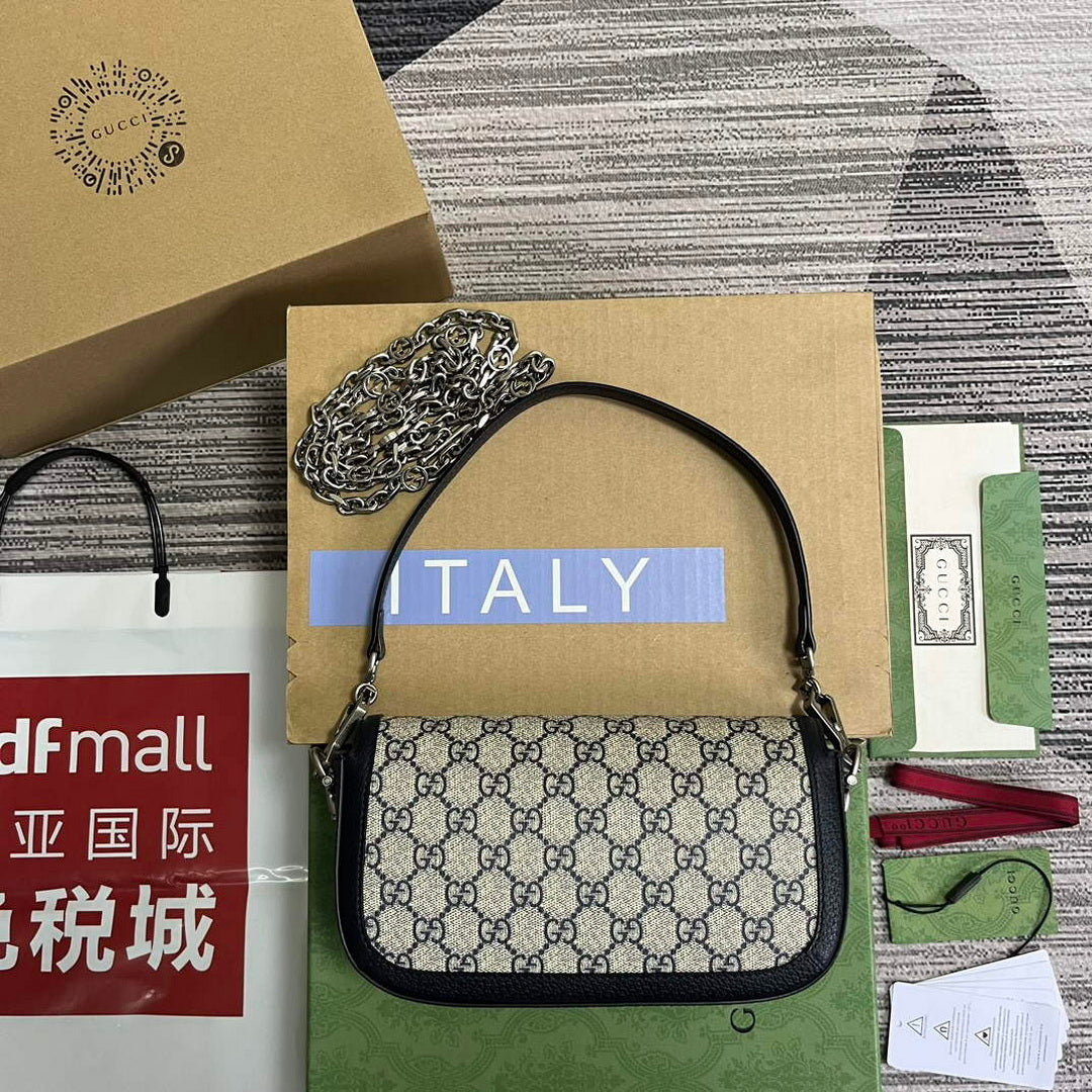 Gucci 735178 Gucci Horsebit 1955 small shoulder bag Navy blue - Default Title - View 2