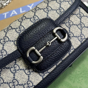 Gucci 735178 Gucci Horsebit 1955 small shoulder bag Navy blue - Default Title - View 5