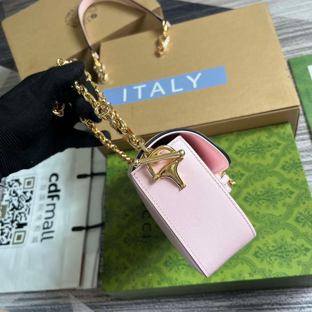 Gucci 735178 Gucci Horsebit 1955 small shoulder bag Pink