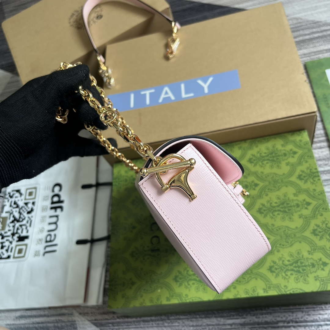 Gucci 735178 Gucci Horsebit 1955 small shoulder bag Pink - Default Title - View 3
